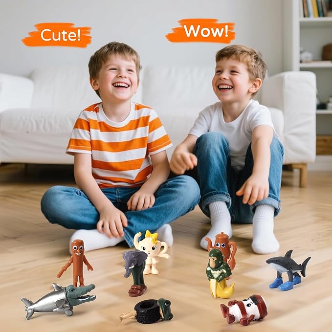 24PCS Italian Brainrot Steal a Brainrot Toys, 1.8" Tralalero Tralala Action Figure, Tung Tung Tung Sahur Doll, Brain Rot Birthday Decorations, Kids Party Favors Gift
