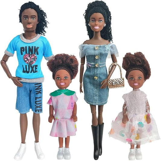 Interactive Family Toy Fun Action Figures Set, Imaginative Family Doll Play