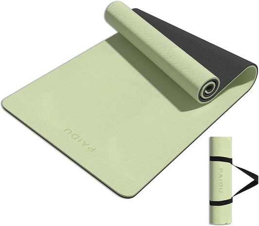 PAIDU Yoga Mat 8mm Super Thick TPE Fitness Mat | SGS Certified | Non-Slip, Odorless & Tear-Resistant | Unisex with Strap | for Yoga, Pilates, Meditation & Home Workouts