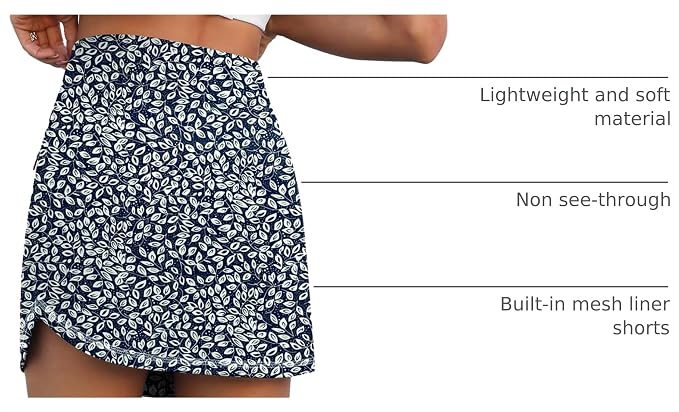 LouKeith Golf Skirts for Women Tennis Skirt with Zipper Pockets High Waisted Running Casual Athletic Skorts Built-in Shorts