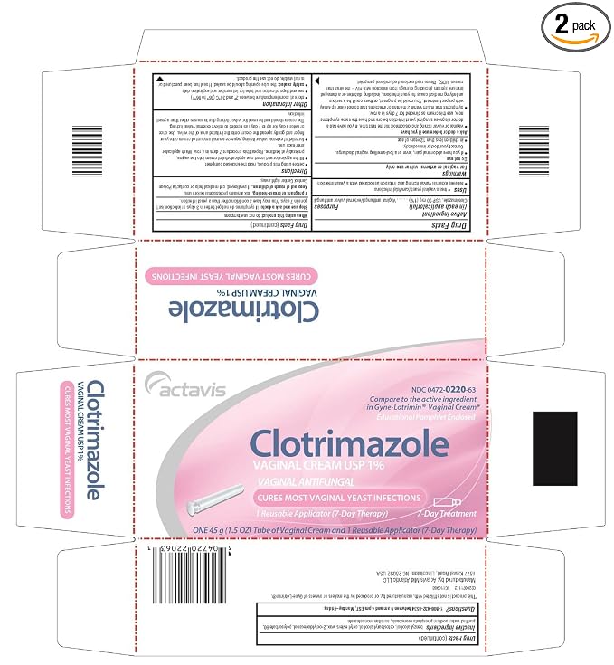 Actavis Clotrimazole Vaginal Cream - 7 day treatment, Pack of 2