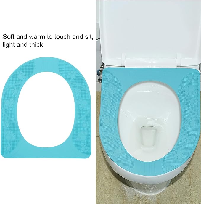 Reusable Toilet Seat Cover Universal Washable Silicone Non Slip Pad for Home and Travel Potty Toddler Covers Foldable Portable Camping Summer Training Toddlers Bags Stool Chairs