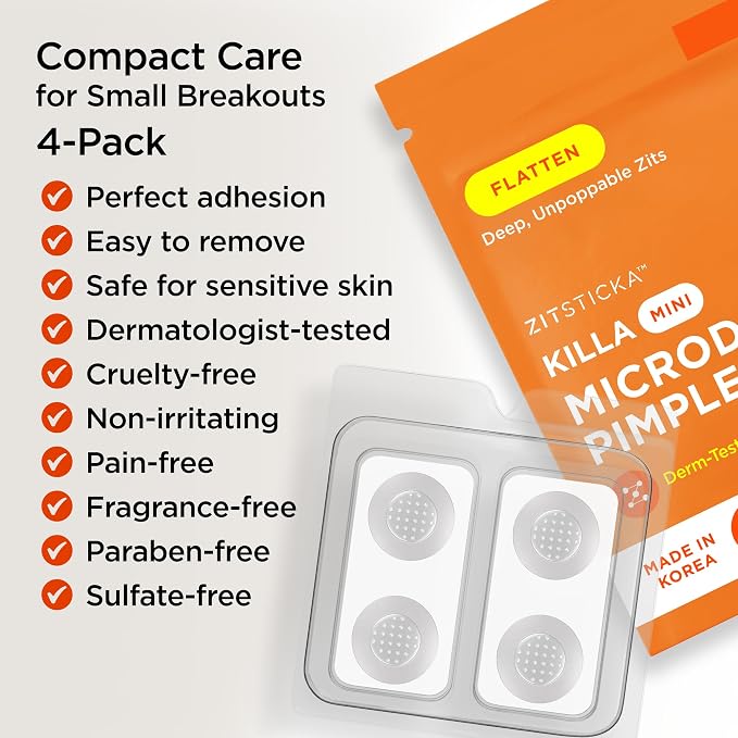 ZitSticka Killa Microdart Pimple Patches for Face - Most Potent Pimple Patch with Fast-Acting Microdarts - For Deep, Early-Stage Zits with Salicylic Acid - Mini 16 Count