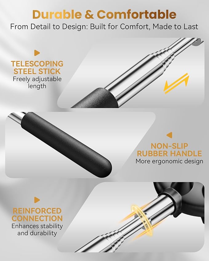 HEYAXA Telescoping Back Scratcher with 5 Detachable Heads,Dad Gifts for Men and Women, Practical Gifts for Father, Dad, Adults with Gift Box