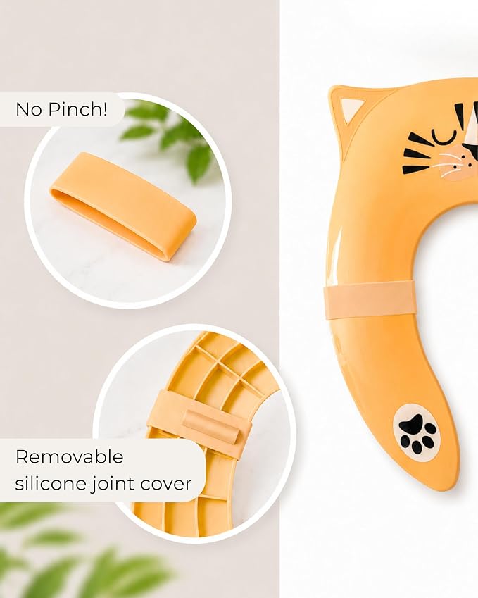 Hippypotamus Travel Potty Seat for Toddler - No-Pinch Folding Potty Training Seat - Non-Slip Silicone Grips - Includes Free Travel Bag (ORANGE Tiger)