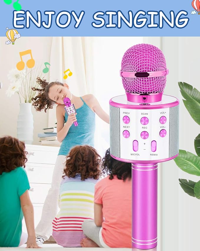 Gifts for Girls Age 4-12, Karaoke Microphone Gifts for 4 5 6 7 8 9 10 11 12 Year Old Girls Toys for 4-12 Year Old Girls Birthday Gifts for 3-10 Year Old Girl - Purple