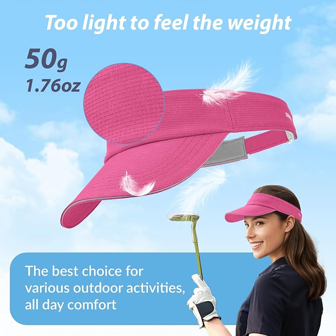 Sukeen Women's Adjustable Fit Runners Lightweight Comfort Performance Visor, Sports Sun Visor One Size Fits Most