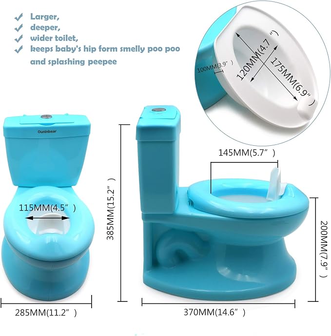 SMT- Baby Kids Portable Blue Portable Toddler Potty Training Toilet w/Flushing Sound Baby Chair Seat Kid [P/N: ET-BABY004-BLUE]