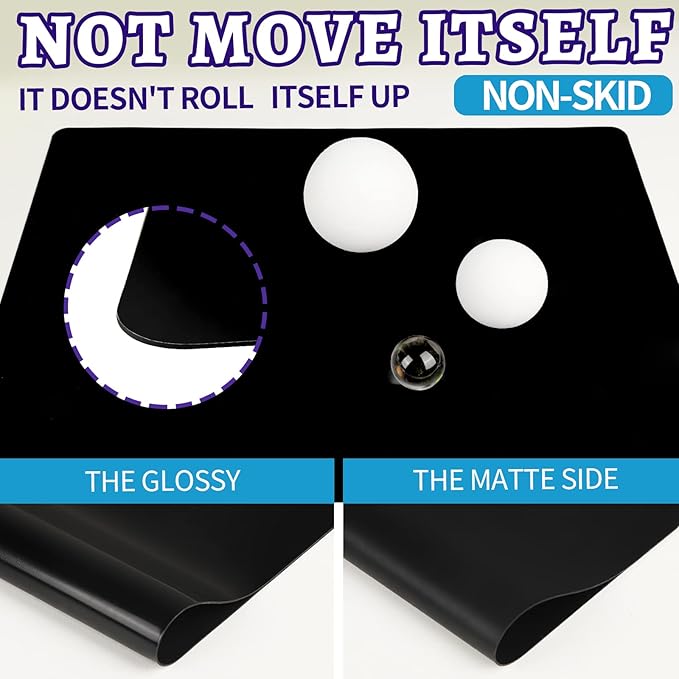 LEOBRO Silicone Mat for Resin Molds, 2 PCS 15.7" x 11.7" Play Dough Mat, Silicone Mats for Crafts, Jewelry Molds Mats, for Resin, Clay, Paint, Black & White