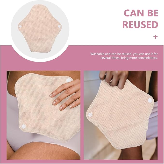 6 Pack Panty Liners 7.1" Reusable Organic Cotton Top Layer Washable Breathable Cloth Pads for Light Flow Postpartum and Bladder Leaks