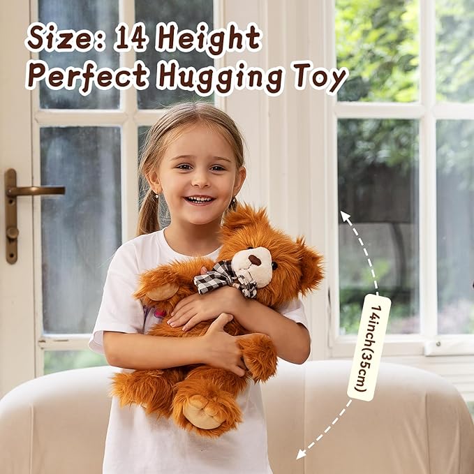 MorisMos Teddy Bear Stuffed Animal,14'' Brown Stuffed Bear Plush Toy Gift for Kid Girl Boy Toddler Teen Adult, Cuddly Teddy Animal Toy Decor for Baby Shower Birthday Valentine’s Day Party Favors