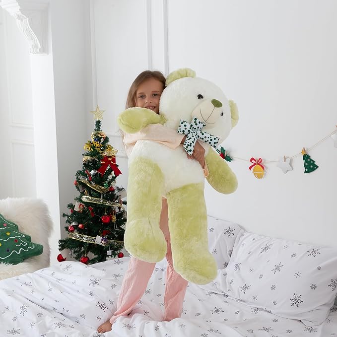 Giant Teddy Bear Green Stuffed Animal Big Teddy Bear 3 Feet Stuffed Animals for Kids Huge Stuffed Animals Big Plushies for Girls Stuffed Bear Plush Toys for Halloween Christmas 36 Inch