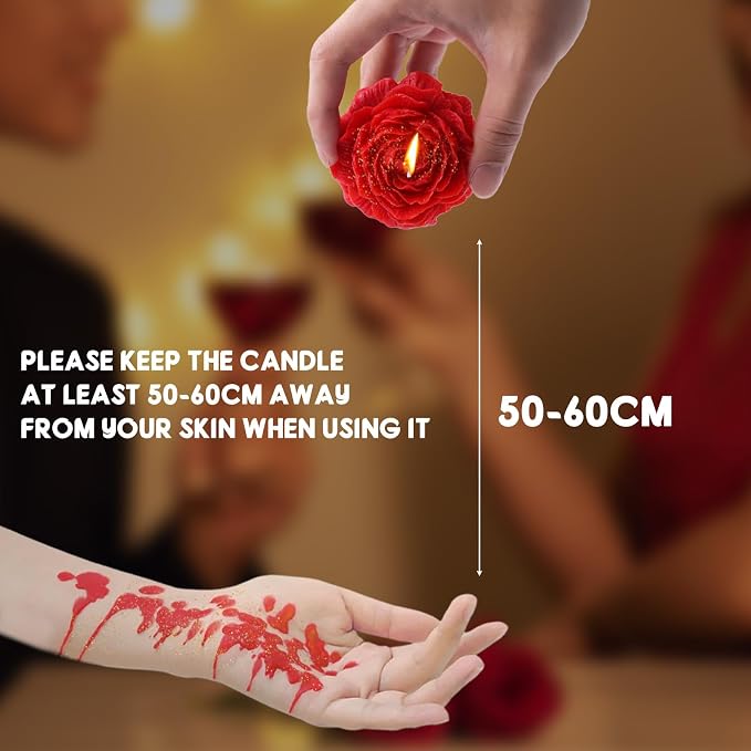 Low Temperature Candles Glitter Red Peony Flower Home Scented Candle Kit Pure Natural Soybean Oil Candle Aromatherapy Romantic Wax Play Candle for Lovers Couples