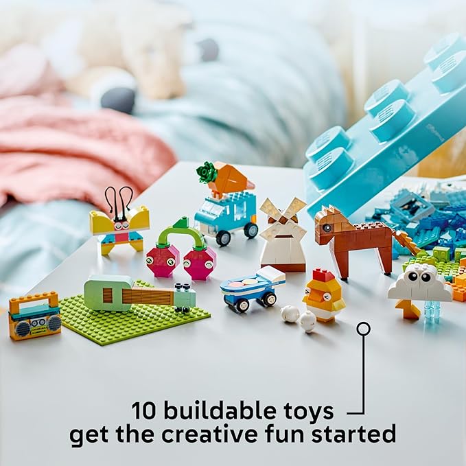 LEGO Classic Vibrant Creative Brick Box Building Blocks - Sensory & Learning Toys for Boys & Girls, Ages 4+ Years - Pretend Play Preschool Toys - Gift for Kids - 11038