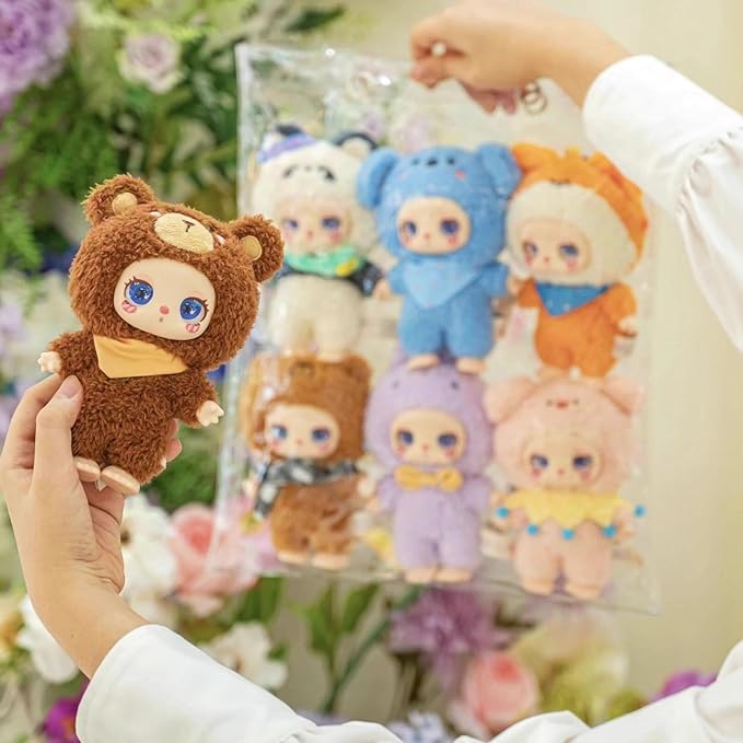 CALEMBOU Plush Doll Blind Box, 8.5'' Cute Stuffed Animal Vinyl Plush Toys, Kawaii 1 of 6 Possible Mystery Collectible Toys Cute Soft Animals Charm Birthday Gifts (Liila's Zoo Series)