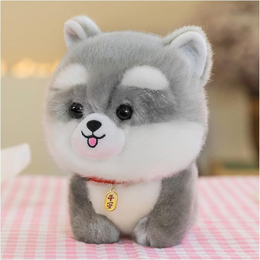 Dog Plush Stuffed Animal,Simulated Plush Toy,Cuddly Plush Pillow Animal,Gifts for boy Girl (Grey, 9.8 in)