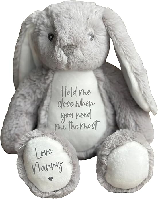 Custom Plush Bunny Keepsake Toy Hold Me Close Worry Hug Rabbit Personalized Stuffed Animal Doll Baby Shower Birthday Gift