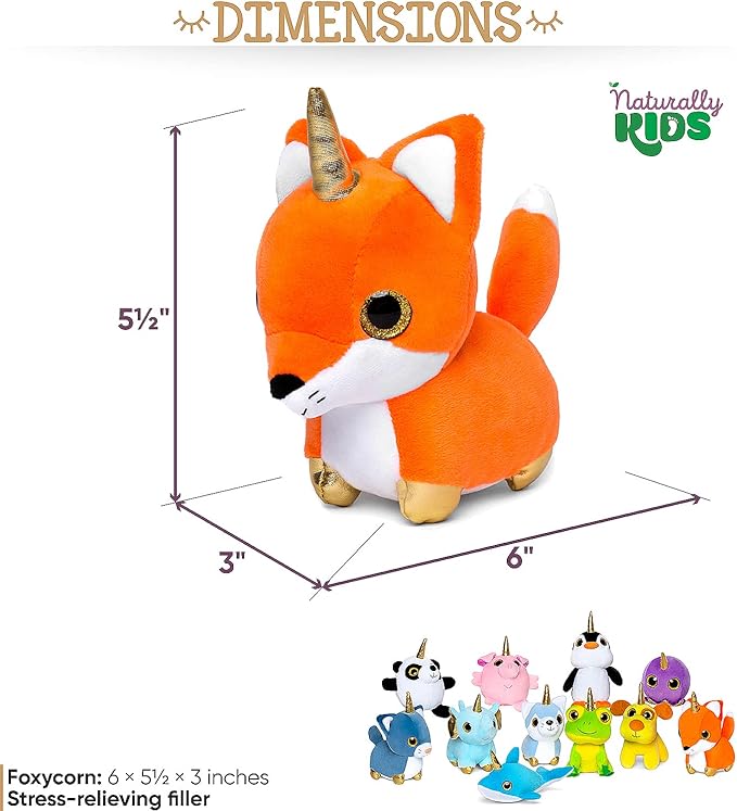 Naturally KIDS Stuffed Animal, Toddler Gifts for Boys, Girls, Plush Unicorn Toys Set 11