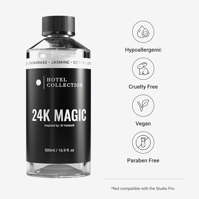 Hotel Collection Diffuser Oil - 24K Magic - Aromatherapy Essential Fragrance Oil - Citrus, Lemongrass, and Jasmine - 500mL 16.9 Fl oz