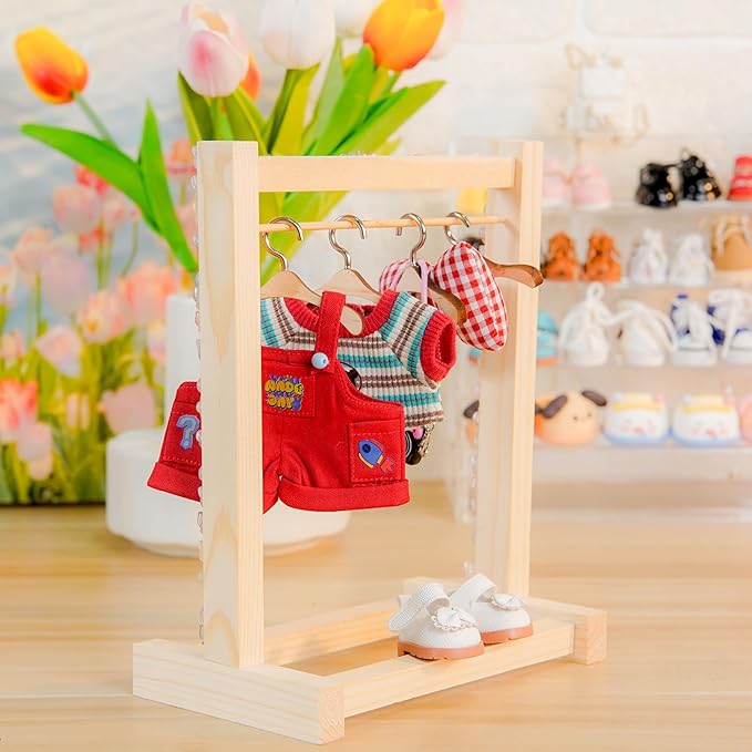 17cm Doll Clothes Set-6 Pcs Outfit Set -Cool Style Accessories for 17cm Dolls Clothing-Sweater+Cool Overalls+Small Camera+Shoes (NO Doll)