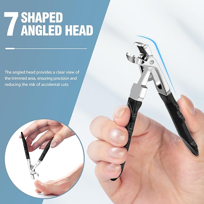 2026 Toenail Clippers for Thick Toenails, Angled Head Large Toe Nail Clippers with Wide Jaw Opening, Super Sharp & Durable Thick Toenail Clippers with Comfort Grip Long Handle for Seniors Men Women