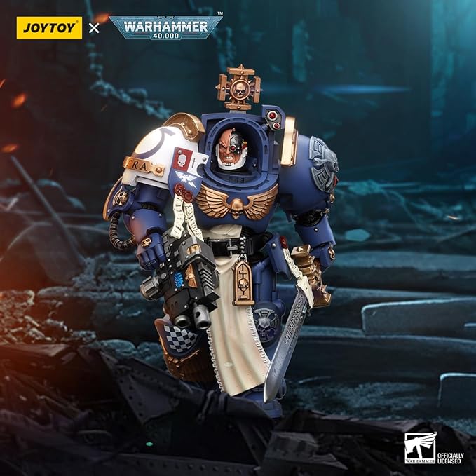 JOYTOY Warhammer 40K 1/18 Action Figures, Ultramarines Captain in Terminator Armour Perfect for Collectors & Decor, Ideal Gift for Birthdays, Christmas, Character Figure - JT4980