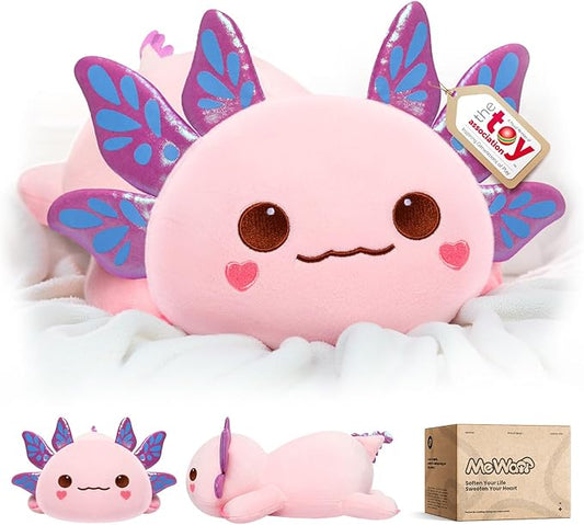 Cute Axolotl Plush Pillow, Kawaii Plushies Pink Axolotl Stuffed Animals, Squishy Plushies, Cuddle Plush Pillow for Kids & Girls (13 Inch)