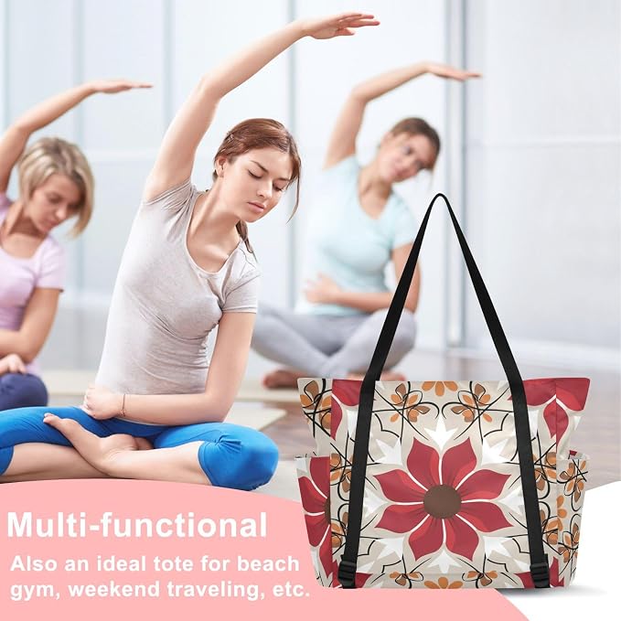 MCHIVER Yoga Bag for Women Men Large Yoga Mat Bag with Adjustable Strap Workout Bags Totes for Pilates Yoga Travel