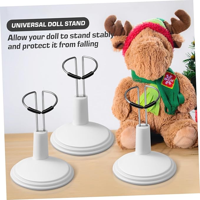 STOBOK White Doll Stands Suppprt: 4pcs Doll Display Holder Action Figures Stand Figurine Stand for Mini Dolls