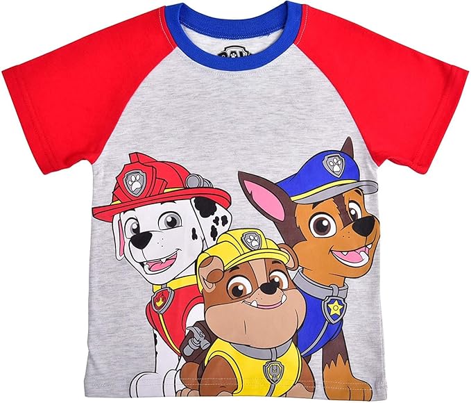 Paw Patrol Nickelodeon Chase, Marshall & Rubble Boys T-Shirt and Shorts Set for Toddler and Little Kids