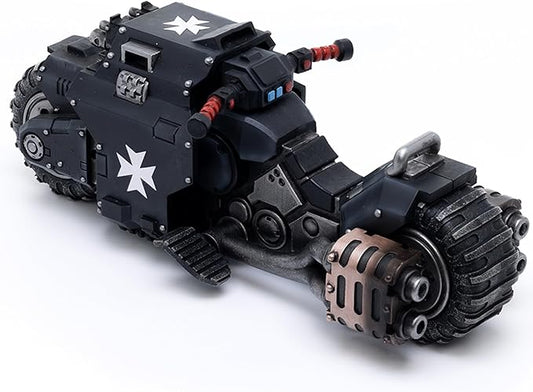 JOYTOY Warhammer 40k Action Figure 1：18 Scale 8.46inch Space Marines Black Templars Outriders Motorcycle Anime Model for Collectible and Displayable Figures