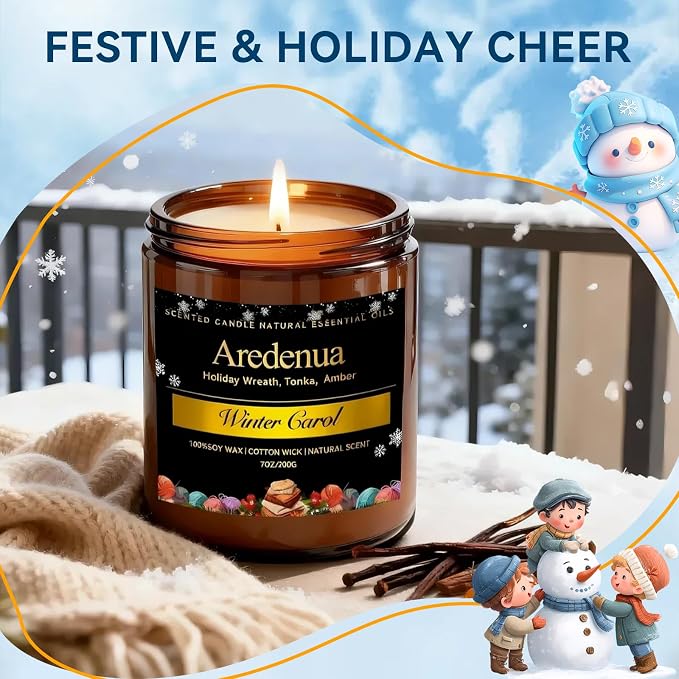 Warm Cashmere Scented Candle – Cozy Cashmere & Soft Vanilla Clean Scent, Soy Candles for Home Scented, 50 Hours Burn Time Long Lasting Candle for Relaxation - 7oz Aromatherapy Candles