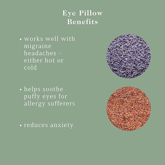 Victoria's Lavender Luxury Aromatherapy Lavender Eye Mask Pillow - Ideal for Hot or Cold Applications, Weighted Eye Compression, Meditation Silk Eye Mask, Made in the USA (Colors May Vary)
