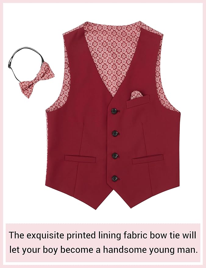Happy Dolphin Boys Suit Set Modern Fit Kids Suits Adjustable Waist Boys Wedding Outfit for Boy Communion Suits for Boys