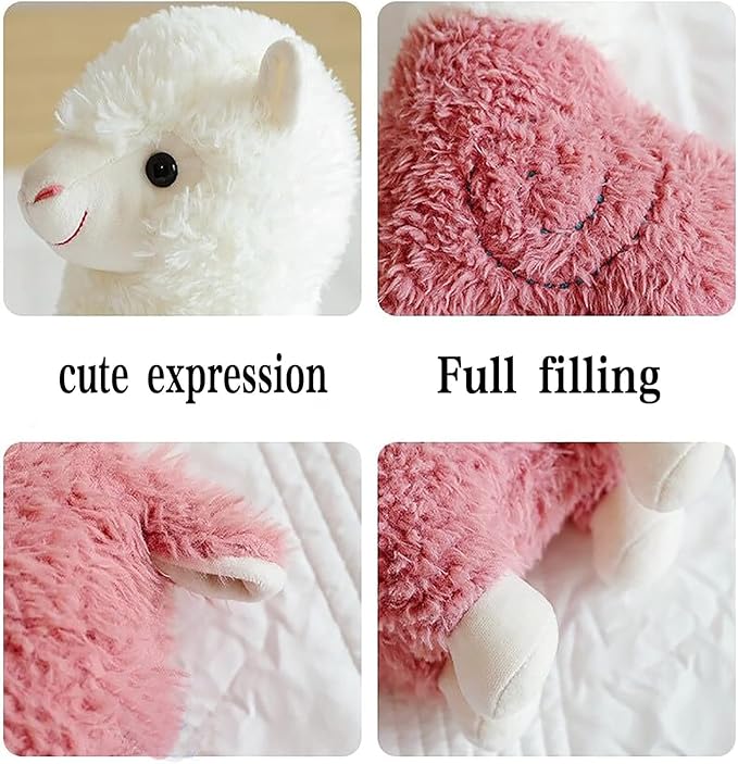 Llama Stuffed Animals Soft Plush Cute Llama Doll for Boys Girls 9.8in 2Pieces (yantuo Fen lv se)