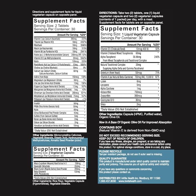 Invite Health Men’s Multivitamin - Comprehensive Daily Multivitamin with Enhanced Support for Men’s Nutrition - 30 Day Supply (2-Pack)