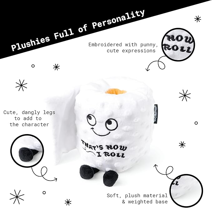 Toilet Roll Plushie - That's How I Roll Silly Toilet Paper Plush, Cute & Sassy Plush Toy for Gifting