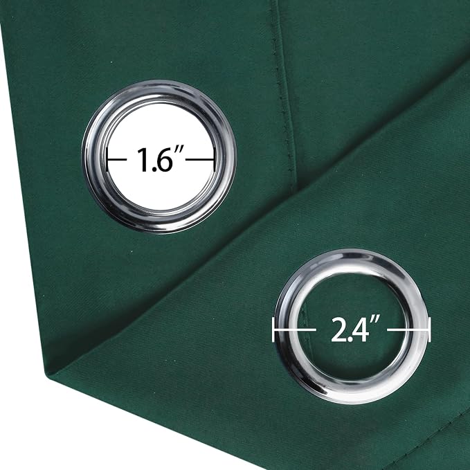 LEMOMO Blackout Curtains 52 x 120 Inch Long Dark Green Curtains Set of 2 Panels Room Darkening Curtains for Bedroom and Living Room