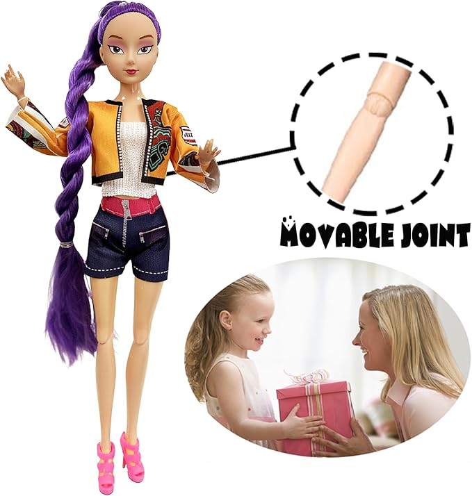 2026 New Singer Fashion Dolls,11.5'' Girl Group Fashion Doll for Kids,Articulated Fashion Doll Set,Great Gift Idea for Girls Fans (C-Blue Hair)