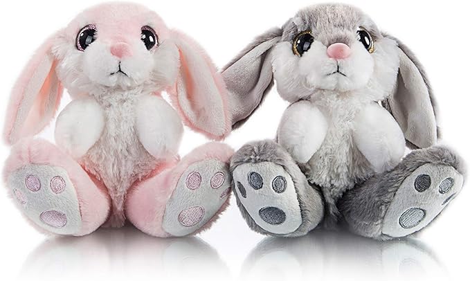My OLi Bunny Stuffed Animal 8.5in Plush Rabbit Stuffed Bunny with Floppy Ear Bedtime Friend Soft Toy Gifts for Girls Boys Kids, Gray