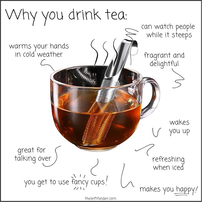 ACEBON Tea Strainers for Loose Tea, 2 PCS Stainless Steel Tea Infuser, Loose Leaf Tea Steeper, Long-handle Tea Filters for Tea, Coffee, Seasonings, Spices, Gifts for Mother Father