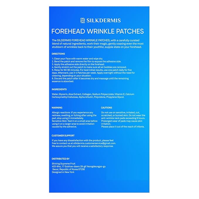 SILKDERMIS Forehead Wrinkle Patches 12Pcs with Aloe, Collagen, Vitamin E, Anti Wrinkle Patches, Forehead Wrinkles Treatment