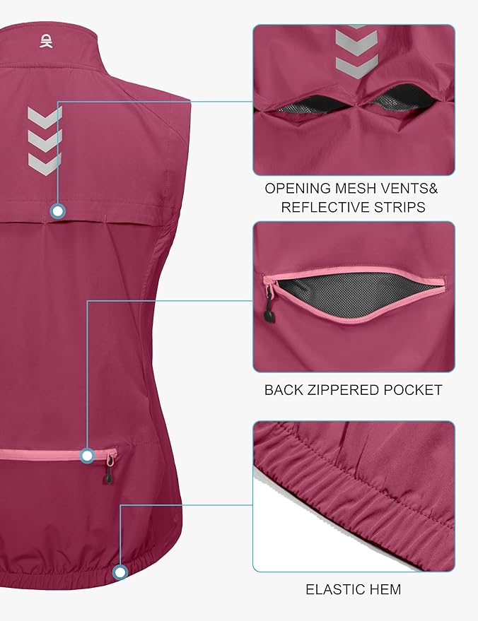 Little Donkey Andy Women's Lightweight Quick Dry Vest Windproof Summer Vest | Stretch Quick Dry Material, Windproof Breathable Vest, Cooling Effect Summer Outerwear, Running Cycling Golf Tennis Hiking