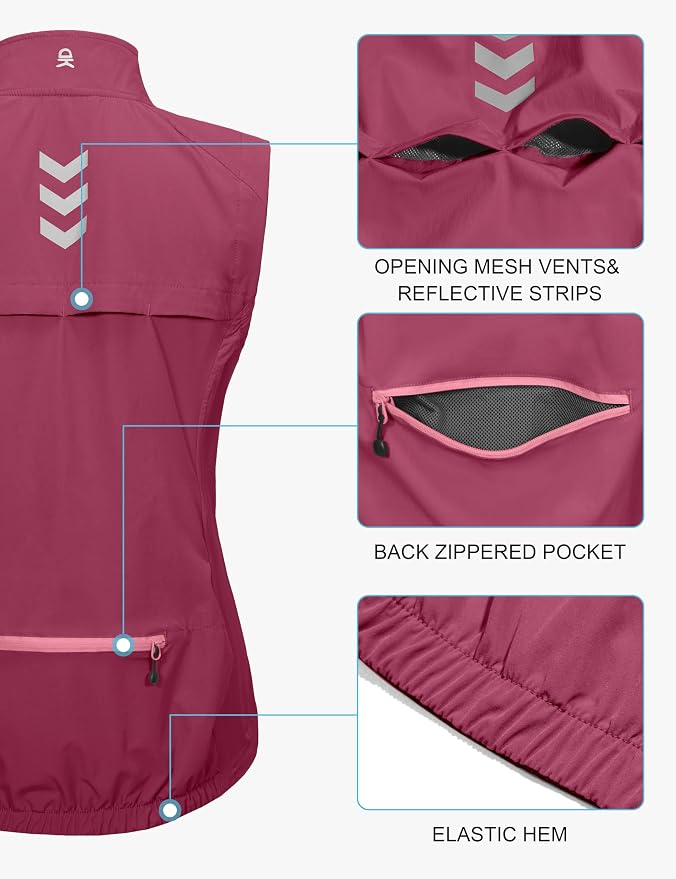 Little Donkey Andy Women's Lightweight Quick Dry Vest Windproof Summer Vest | Stretch Quick Dry Material, Windproof Breathable Vest, Cooling Effect Summer Outerwear, Running Cycling Golf Tennis Hiking