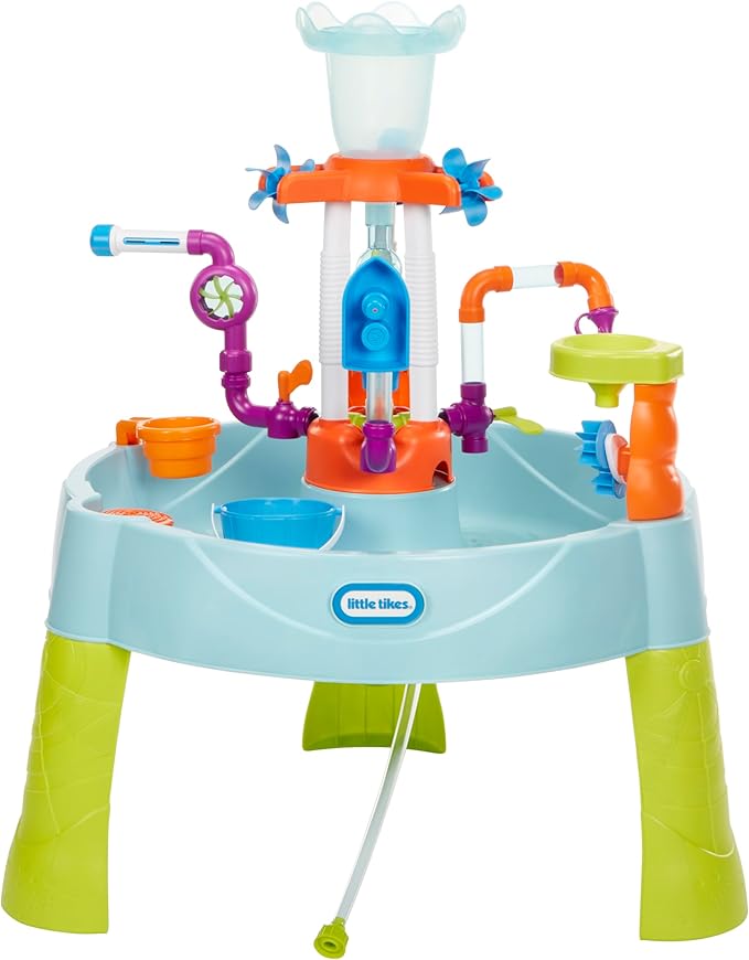 Little Tikes Flowin’ Fun Water Table - Kids’ Outdoor Water Playset with Interchangeable Pipes, Faucets, Tower & Accessories - Encourages Creativity & Sensory Exploration - Ideal for Ages 2 to 5 Years