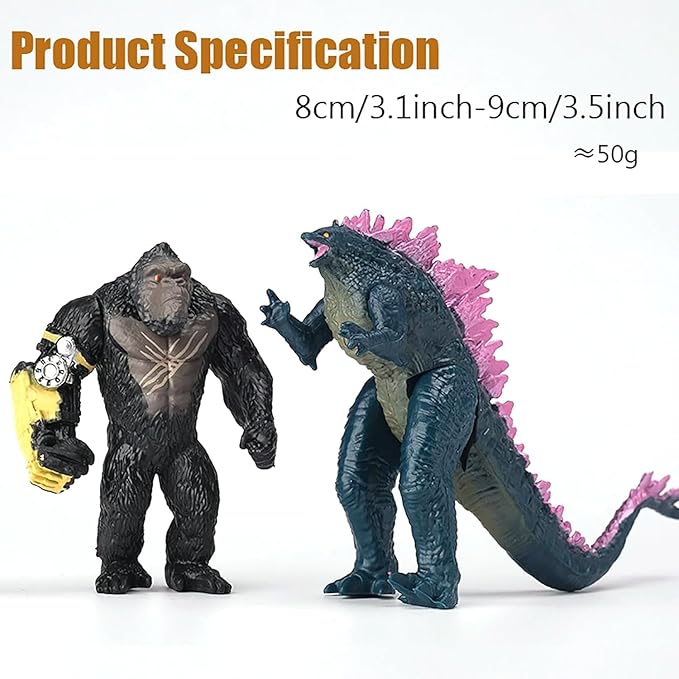 Set of 6pcs Action Figures King of The Monsters Dragon - Highly Detailed and Articulated 5" Tall Collectible Toys