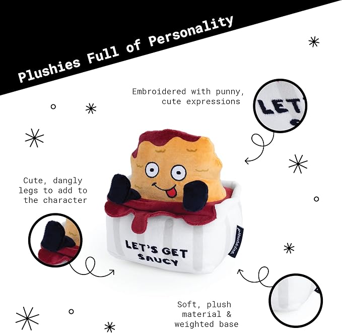 Chicken Nugget Plushie - Let's Get Saucy Chicken Nugget Plush, Food Plush Toy for Gifting, Emotional Support Chicken Nuggets