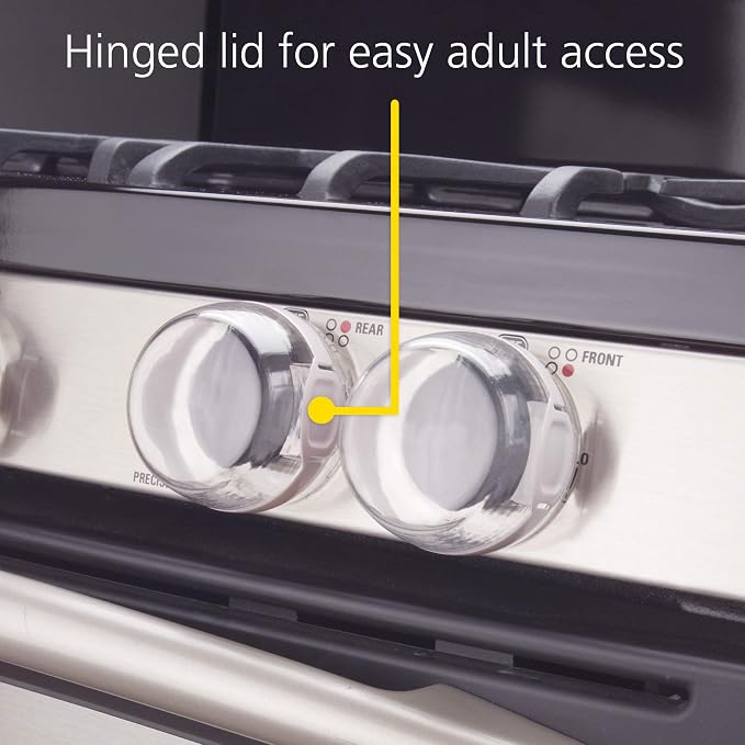 Safety 1st Child Proof Stove Knob Covers, Clear View Stove Knob Safety Covers (Set of 5)