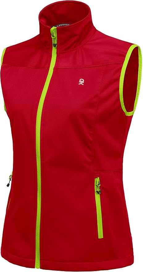 Little Donkey Andy Women's Lightweight Softshell Vest, Windproof Sleeveless Jacket for Running Hiking Travel
