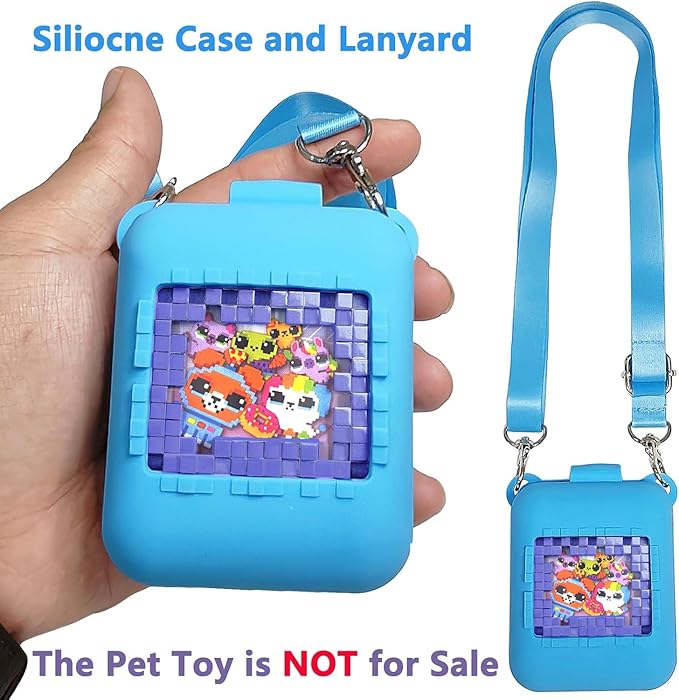 JCHPINE Silicone Cover Case for Bitzee Interactive Digital Pet and Case, Protective Skin Sleeve for Bitzee Virtual Electronic Pets Accessories (for Original 15 Animals) (Blue)